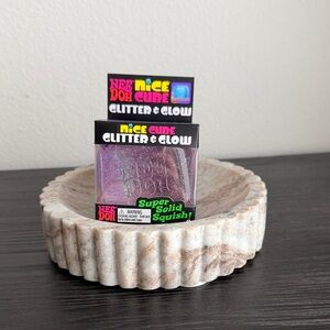 NeeDoh Nice Cube Glitter & Glow Squish Toy - Purple Glitter